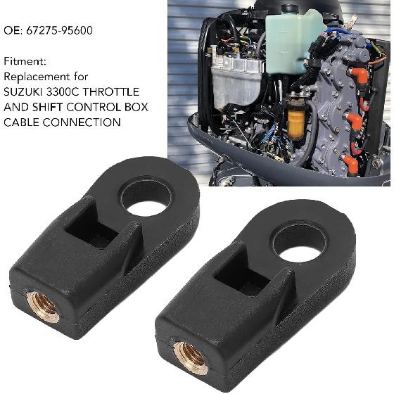 2pcs Outboard Control Box Cable End Connector ABS Copper 67275-95600 Replacement for SUZUKI 3300C THROTTLE AND SHIFT CONTROL BOX CABLE