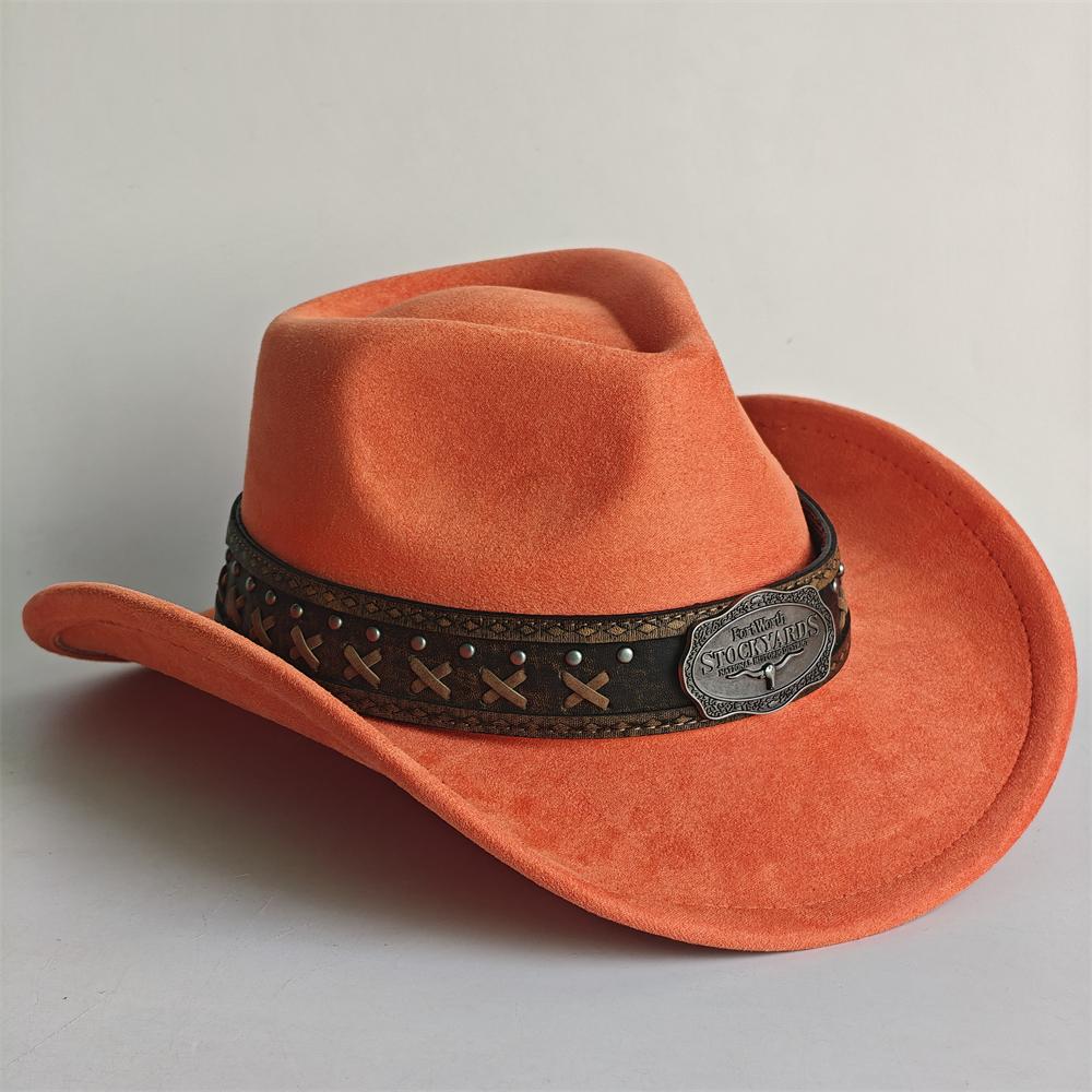 New Western Cowboy Hat For Women Men With Shapeable 7.5Cm Wide Brim Western Suede Hat For Cowboys And Cowgirls Sombrero Vaquero