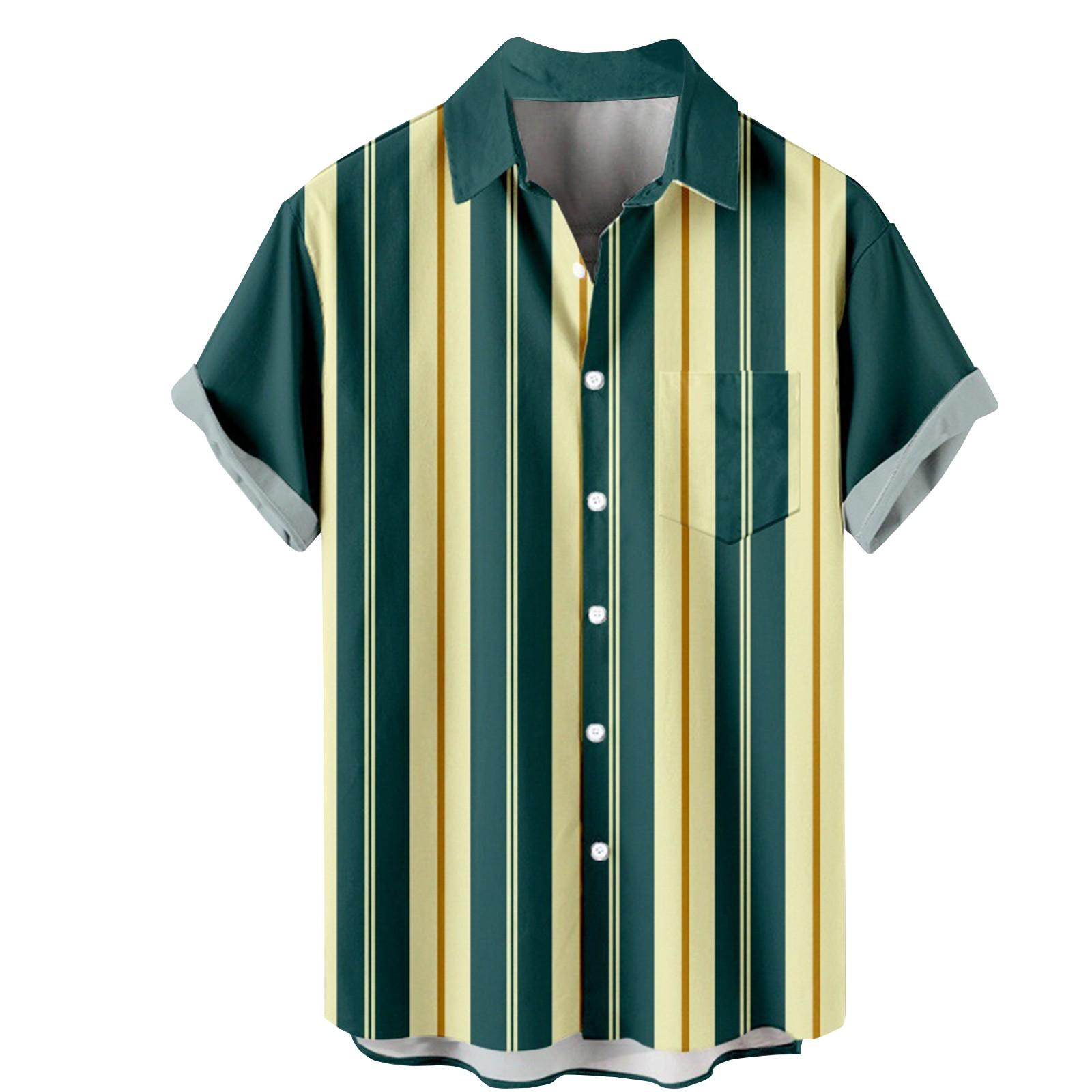 

Мужские летние гавайские рубашки с короткими рукавами и пуговицами, мужские летние повседневные модные рубашки с короткими рукавами XL