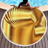 Vintage Gold Printed Round Beach Blanket,Polyester Sand Resistant Shawl Beach Towel,Absorbent Quick Dry Pool Towel Picnic Mat