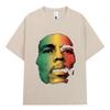 Retro Hip Hop T-shirts for men and women 100% cotton Bob Marley One Love Graphic T-shirt Reggae Short sleeve T-shirt Street wear