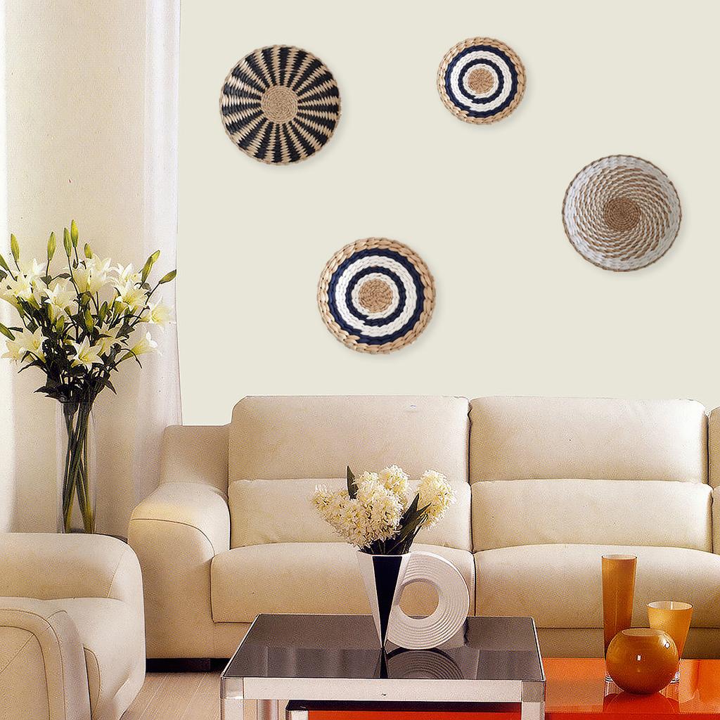 Bohemian Wind Straw Background Wall Decorations Creative Children s Room Hand Woven Plate Decorative Hanging