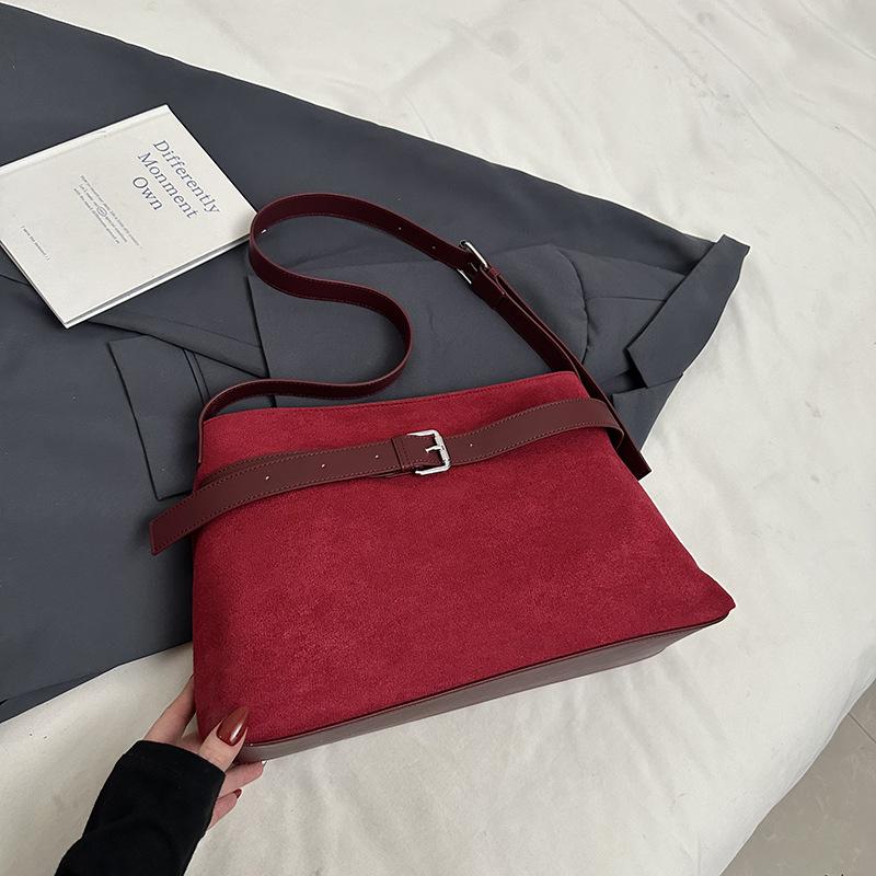 Lenny wiatr retro matowy zamsz zima nowa torba na ramię prosta torba tote duża pojemność torba do pracy