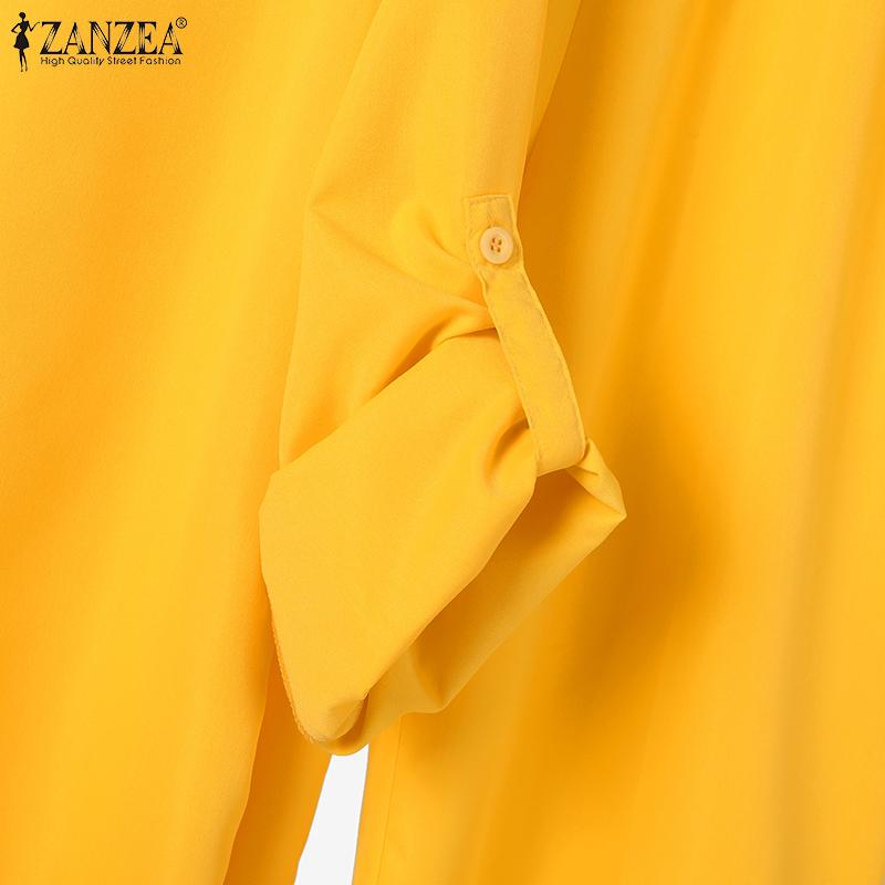 ZANZEA Two Piece Sets Women Long Sleeve Shirt Tops And Long Pants Wide Leg Trousers Casual Loose Suits Plus Size