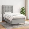 Maison Exclusive - Bed Slatted Base and Mattress Light Grey 90x190 Cm Fabric