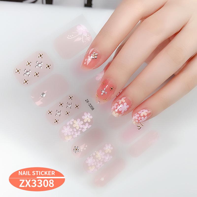 ZX 3D Gel Nail Polish Stickers: Easy-to-Use, Safe, and Healthy Imitation Diamond Adhesive for Stunning Nail Art.