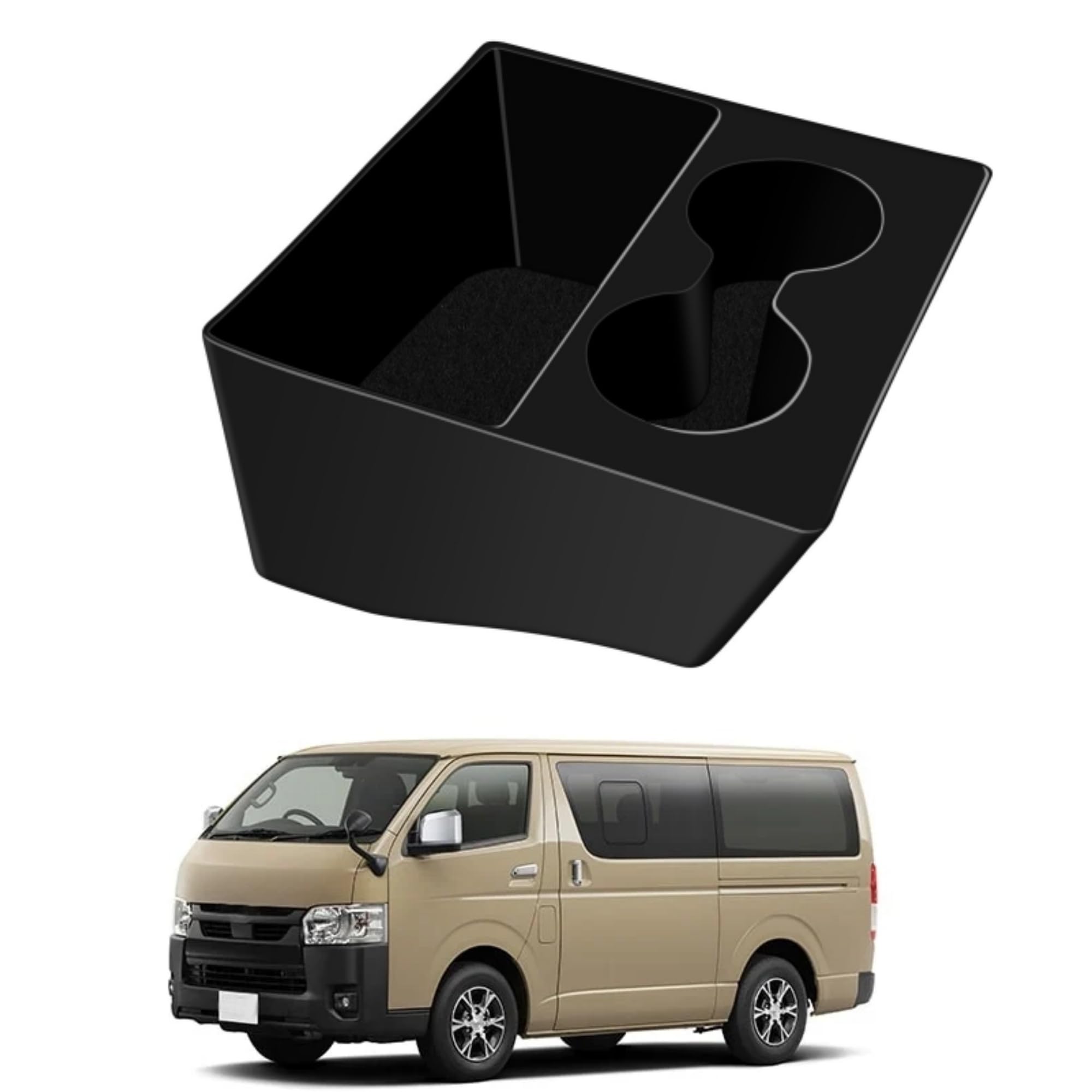 

EopTatoo Custom Console Drink Interior Parts for Toyota Hiace 200 Series Parts, Accessories, Box, Holder, чорний
