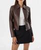 Leather Brown Causal Genuine Women Party Wear Jacket Handmade Biker Motorcycle