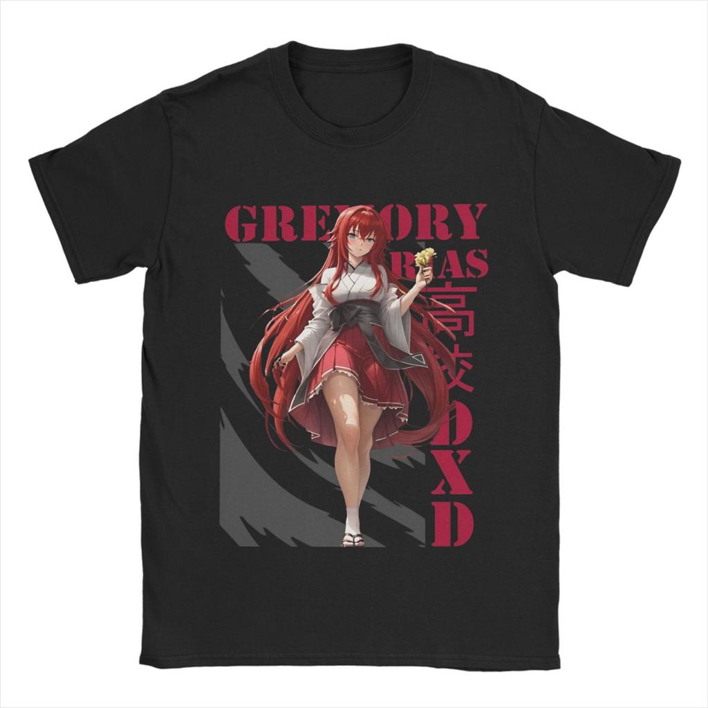 Rias Gremory DxD T Shirts Men's 100% Cotton Vintage T-Shirt Round Collar Tee Shirt Short Sleeve Clothing Original