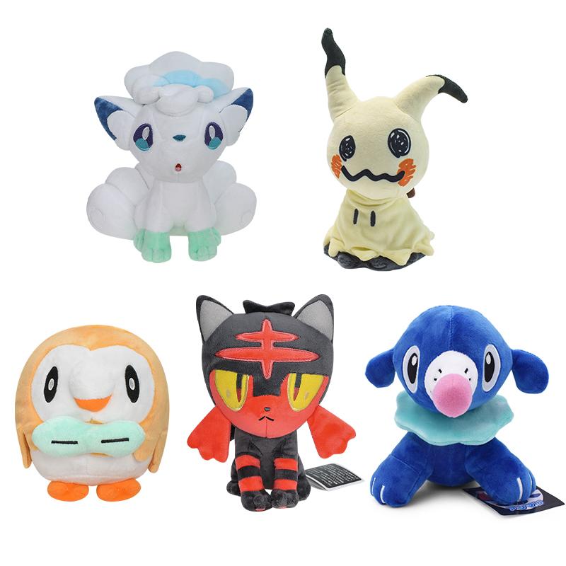 5 Styles Alola Vulpix Mimikyu Litten Rowlet Popplio Plush Doll Stuffed Toy For Children Best Gift 16-20cm