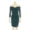 GRAXIA Cabaret Midi for Hostess Size L Dress, Dress, Off-the-Shoulder, High-Waisted, Fitted, Hostesses, Clubs, Lounges, 3/4 Sleeves, Gathered, Slit,