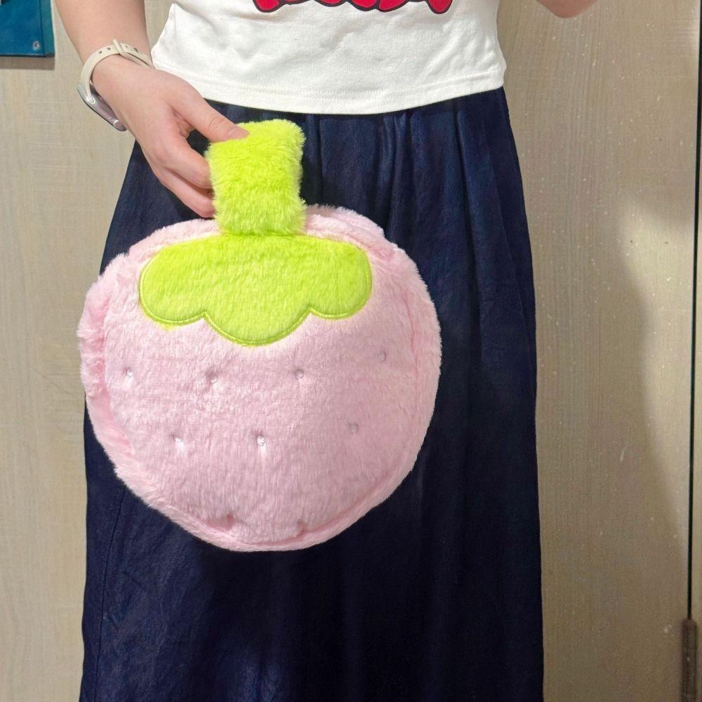 Multi-functional Cosmetic Bag Strawberry Shape Handheld Storage Bag Jewelry Miscellaneous Storage Cosmetic Pouch Women