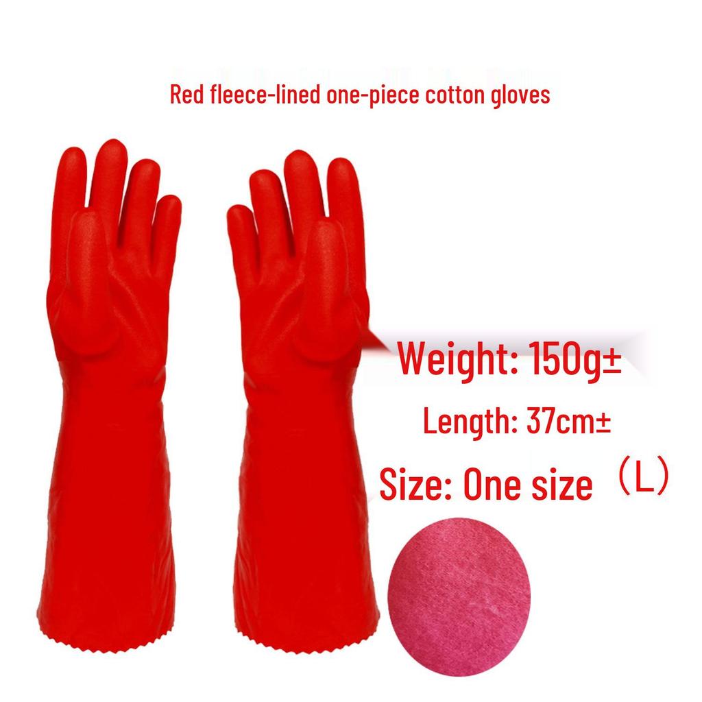 Wodoodporne gumowe rękawice domowe do zmywania naczyń, czyszczenia kuchni, mycia samochodu i użytku wodnego z bawełnianym aksamitnym wnętrzem