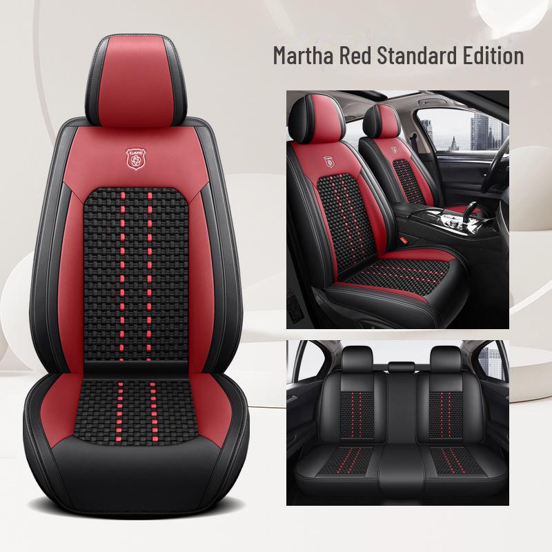 

Всесезонные дышащие подушки для автомобильных сидений из кожи наппа и ледяного шелка