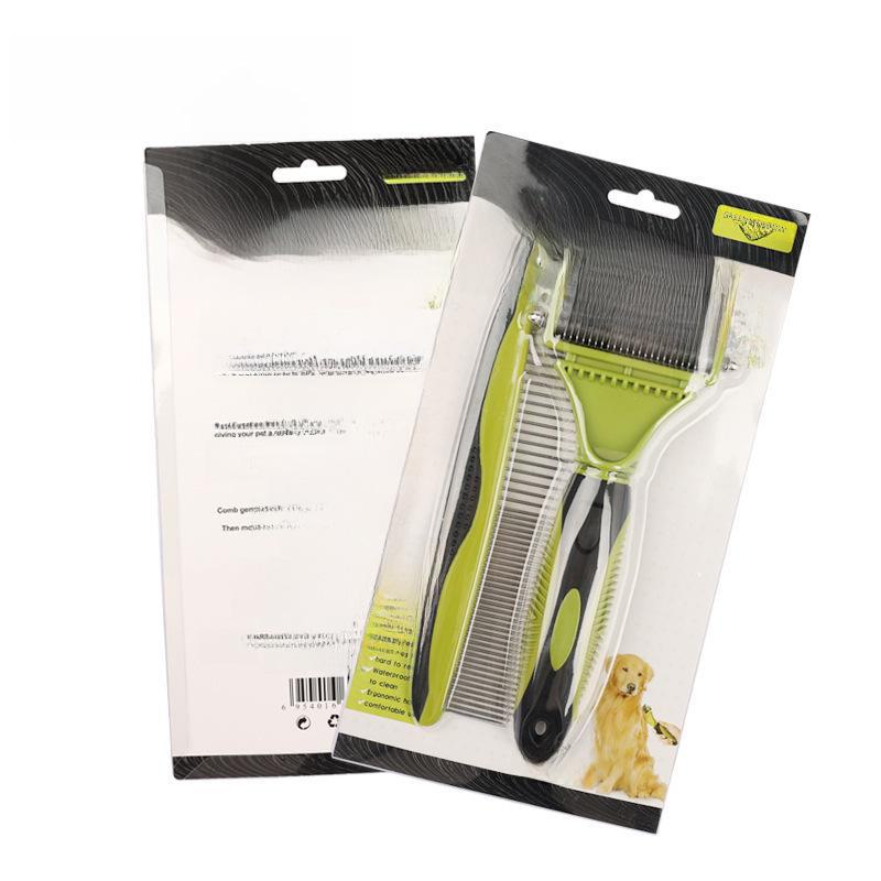 Dual-Purpose Pet Comb Set: Metal Steel Needle for Dog Hair Grooming & Detangling