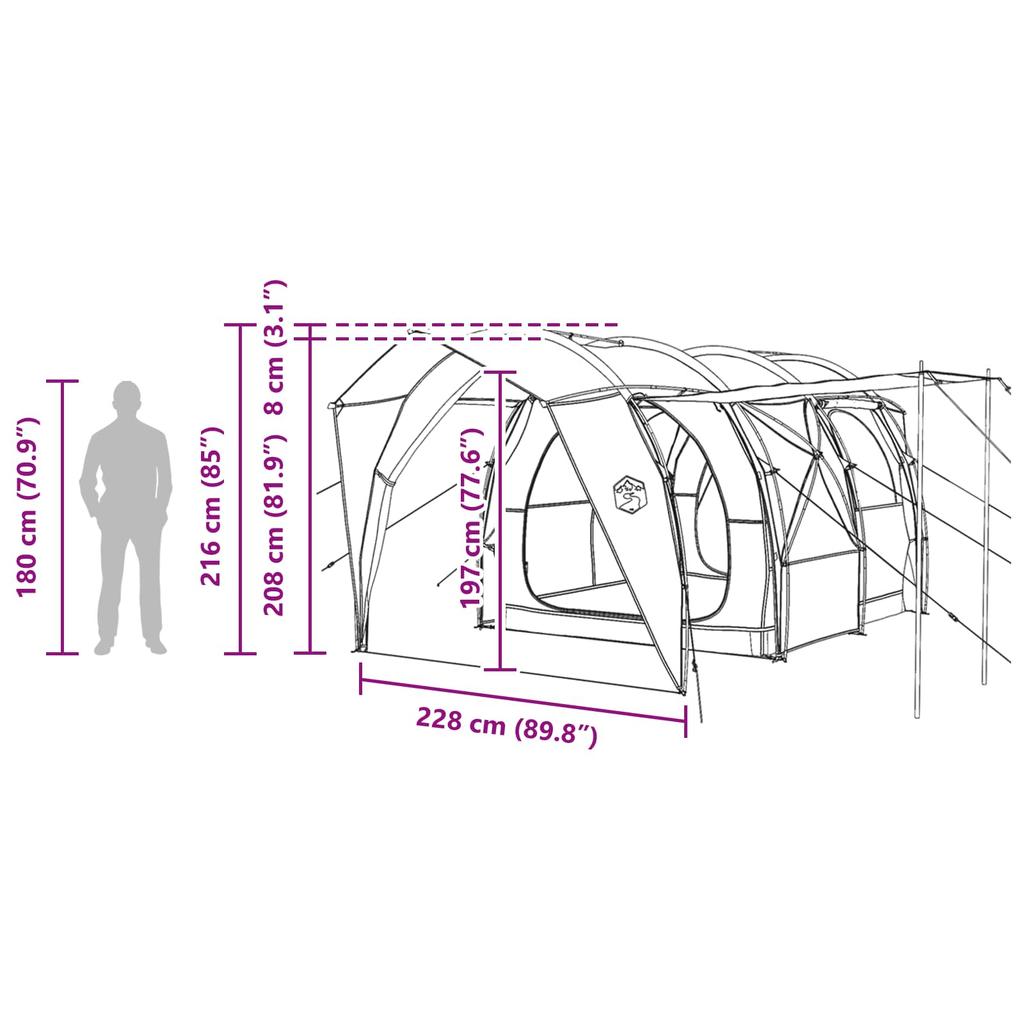 Tunnel Tent Blue 562 x 265 x 216 cm