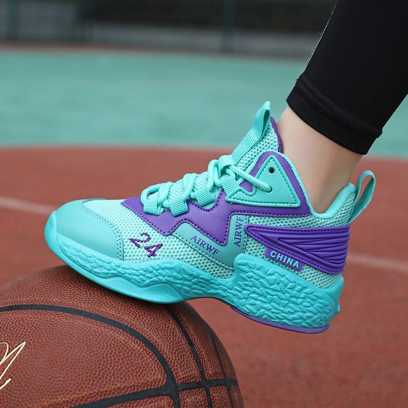 

Children s basketball shoes spring and summer breathable light sports shoes friction sound boys student training shoes girls shoes 40