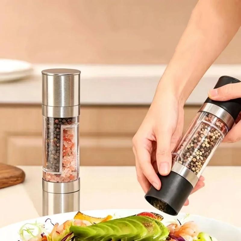 Manual Double Head Grinder Adjustable Ceramic Core Spice Mill Portable Kitchen Seasoning Tool For Home Use
