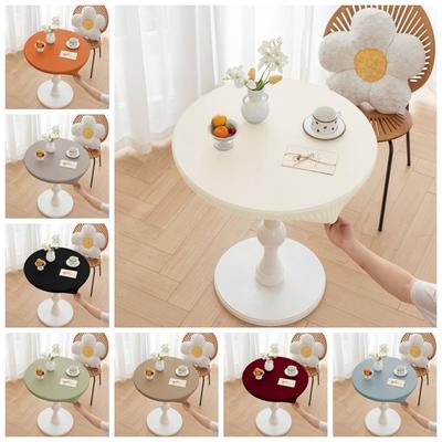 New High Elastic Edge Round Tablecloth Waterproof Stain-Resistant Table Cloth Wipeable Oil Proof Dining Table Cover Home