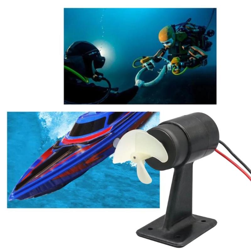 Strong Plastic Remote Control Boat Motor Underwater Propeller System High Efficiency Quiet Running Design for Boats