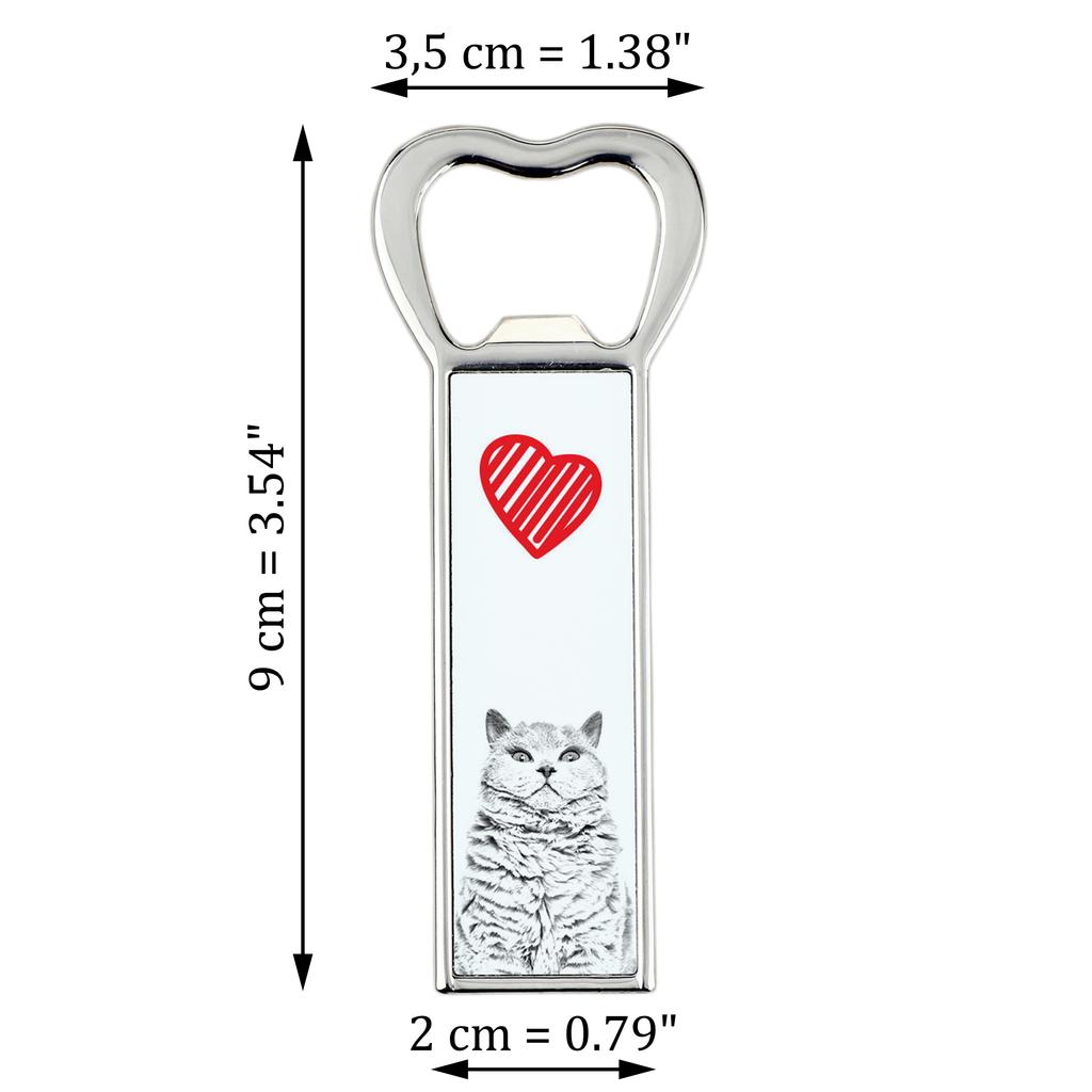 Selkirk Rex Shorthaired – Bottle opener with a cat, personalized fridge opener | Art-Dog