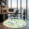 Usagi Printed Round Rug Carpet Chair Rug Area Rug Entryway Doormats,for Office Chair Living Room Bedroom Kitchen Room.