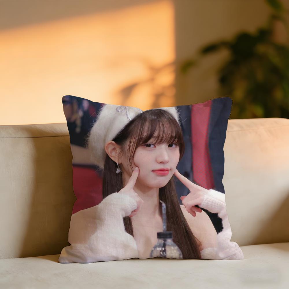 Jang Wonyoung Cushion Cover Cozy Velvet Throw PillowSoft Warm Cushion For Sofa  Bed
