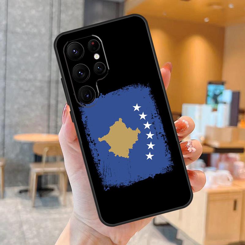 Kosovo National Flag Case For Samsung Galaxy S23 S22 S21 Ultra Plus S8 S9 S10 Note 10 20 Ultra S21 S20 FE Cover