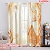 2pcs,2D Plane Printing Minimalist Curtains Christmas Candy Gingerbread House (2) 100% Polyester (without Rod) Outdoor