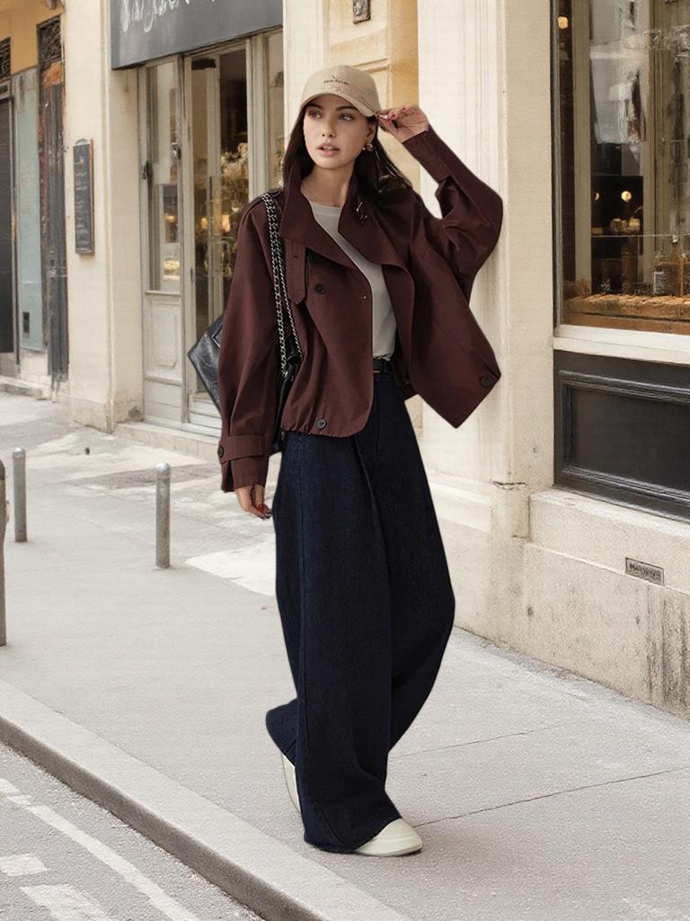 Ladies' Fashion Stand Collar Short Jacket - European & American Petite, Spring/Autumn Collection