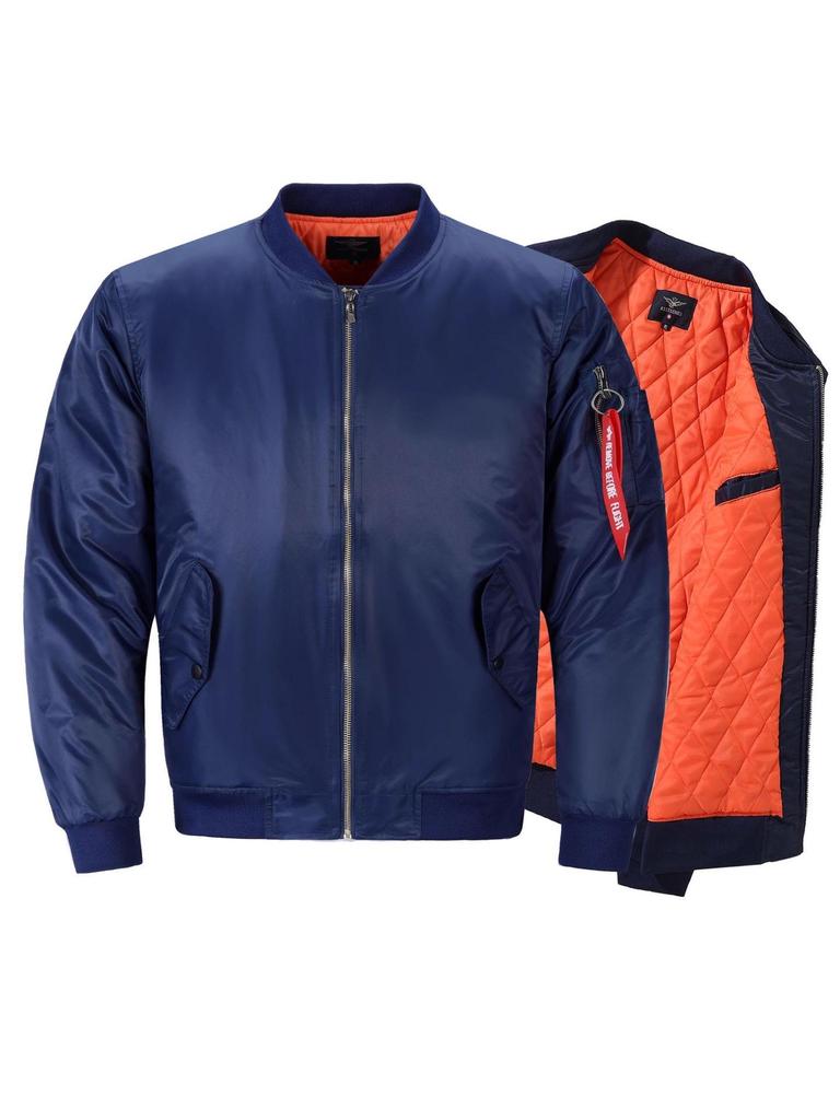 Chaqueta Bomber Ajustada para Hombre - Elegante Ropa Exterior Acolchada de Algodón para Primavera y Otoño