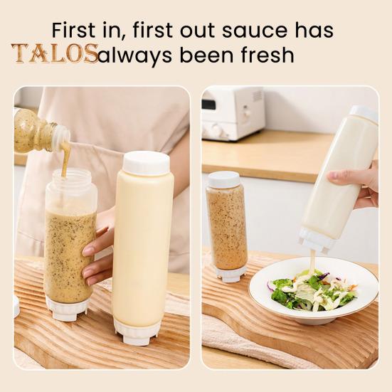 Krydderdispenser Klembar Sausflaske Stor Kapasitet Gjenbrukbar Krydderbeholder Dobbelthodet Kjøkkenverktøy for Væsker Sauser