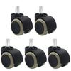 Office Chair Wheels Replacement Rubber Chair casters(Set of 5) for Hardwood Floors and Carpet- Heavy Duty Caster Support Up To 750bls,2 Inch 11mm