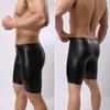 Středně vyvýšené U konvexní pánské kalhotky jemné šití šití zvedání boků skinny sexy jednobarevné šortky z umělé kůže spodky