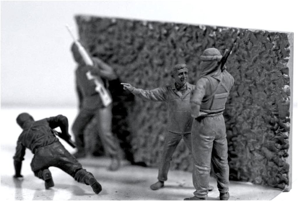 Master Box 1/35 Scale Middle Eastern Armed Civilians with AK-47 Rifles and Other Equipment, Set of 4 Plastic Model Kits, MB35076