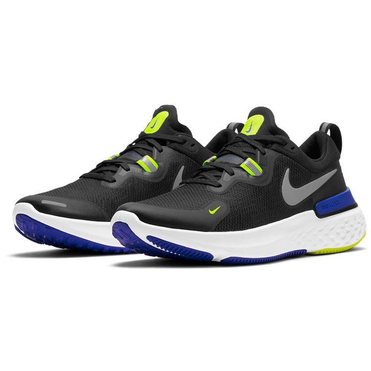 Nike React Miler Zwart Cyber Blauw CW1777-011