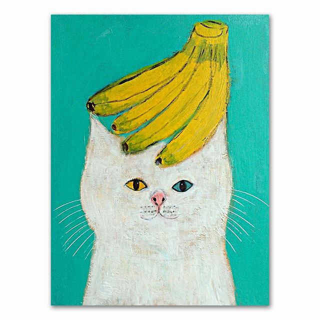 Cartoon Cat Posters And Prints Canvas Oil Painting Wall Art Pictures For Living Room Kid's Bedroom Nursery Cuadros Home Decor No Frame