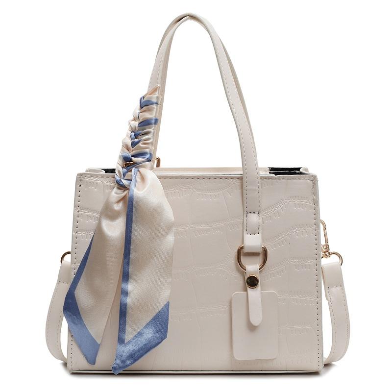 

Handbag Female office worker commuting large capacity texture versatile fashion shoulder messenger bag niche women bag белый