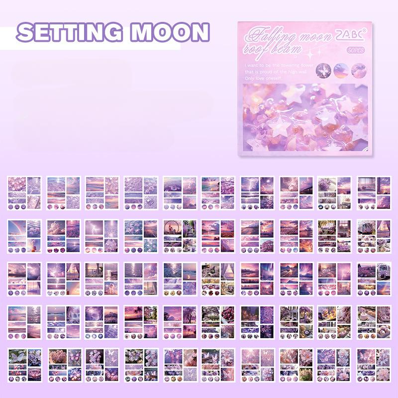 

40 листов/лот, милая наклейка с пейзажем для девочек, цветочный океан, закат, природный пейзаж, канцелярские наклейки, DIY Декор, наклейка для скрапбукинга