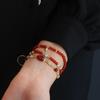 Natural Agate Bracelet Three-Circle Beaded Jewelry Fashion Women Daily Jewelry Lucky Gift