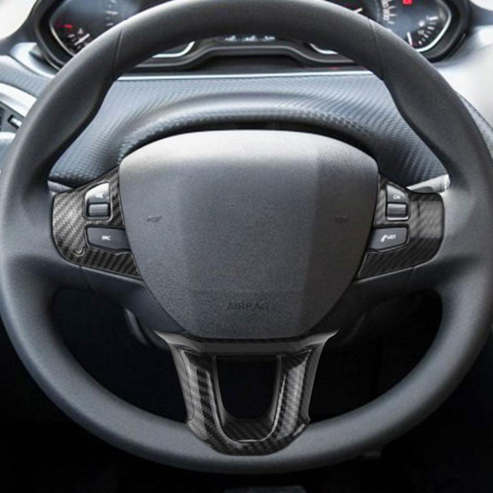 ABS Car Steering Wheel Decoration Cover Trim Sticker for Peugeot 2008 208 2014 2015 2016 2017 2018 Interior Accessories