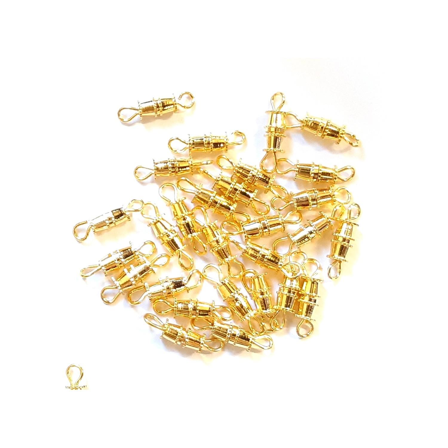 Lot de 6 Fermoirs dorés à vis pour visser pour collier chaine bracelet