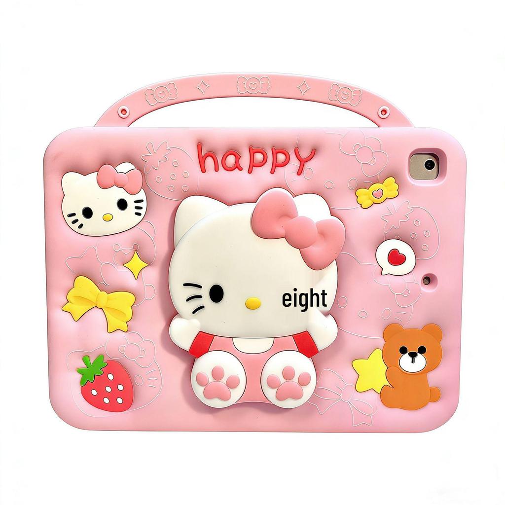 Hello Kitty Cartoon Stand Case for iPad Air 11th Gen & Samsung A9 Plus Tablet