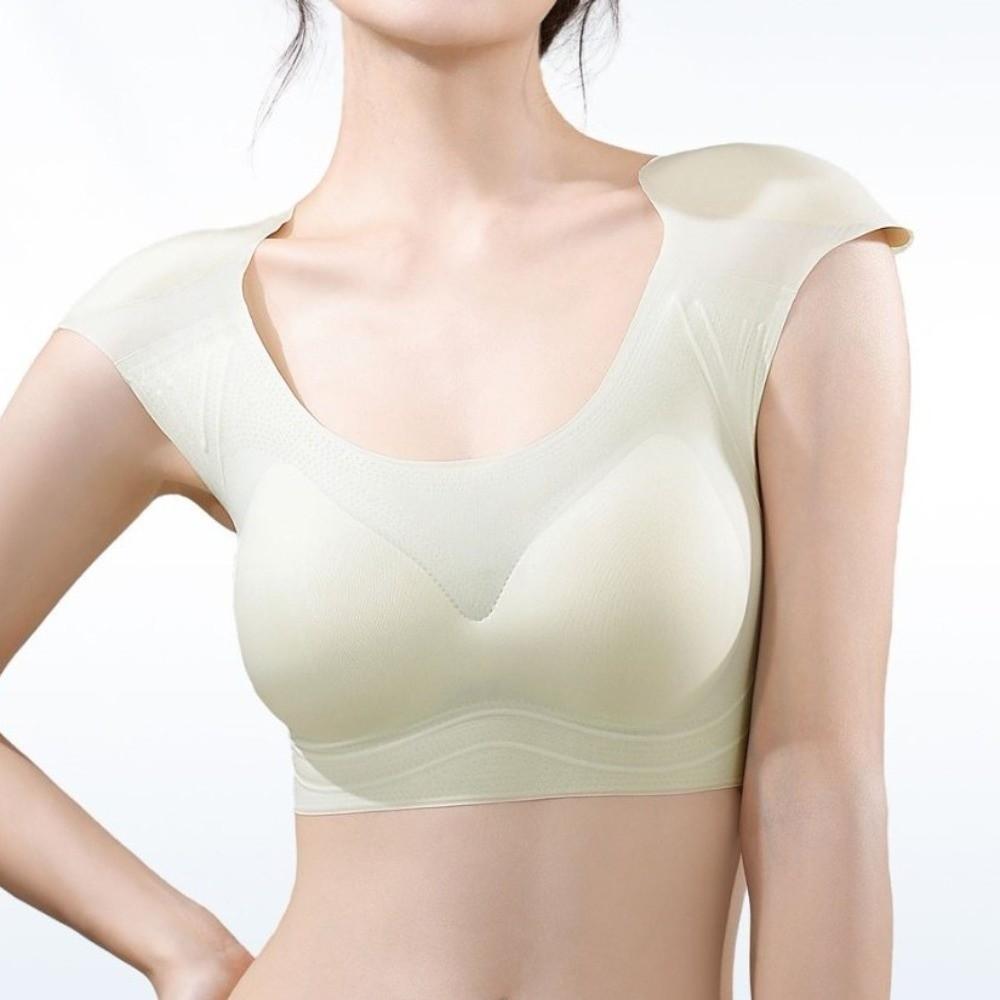 Sleeveless Shoulder Pad Bra Pad Chest Binding Wireless Push Up Bra Seamless Bra  Body Shaping
