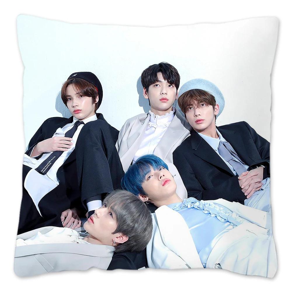 Koreanischer Kpop TXT Kissenbezug, wiederverwendbarer Kissenbezug für Sofa, Wohnzimmer, Harajuku Housses De Coussin