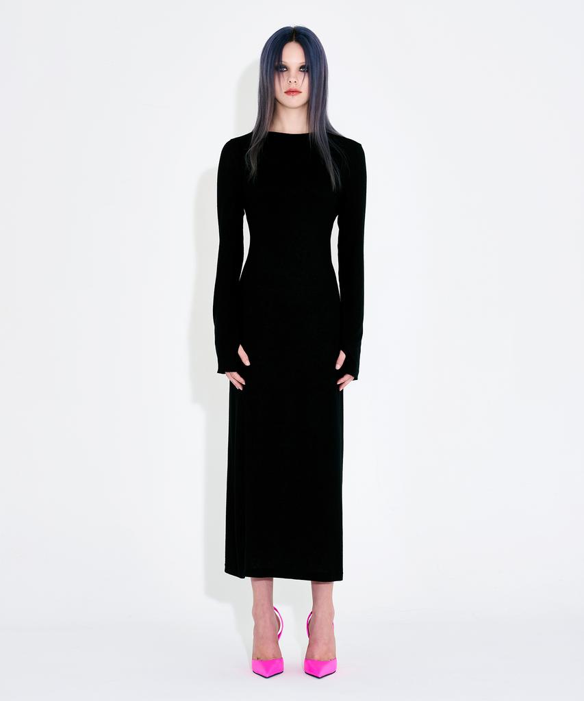 WARDOG Sheer Comfort Finger Loop Long Dress