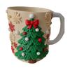 Christmas Coffee Cup Christmas Tree Elk Stocking Gingerbread Man Mug 260ml Dishwasher Microwave Tea Cocoa Cup for Home Office Outdoor Use