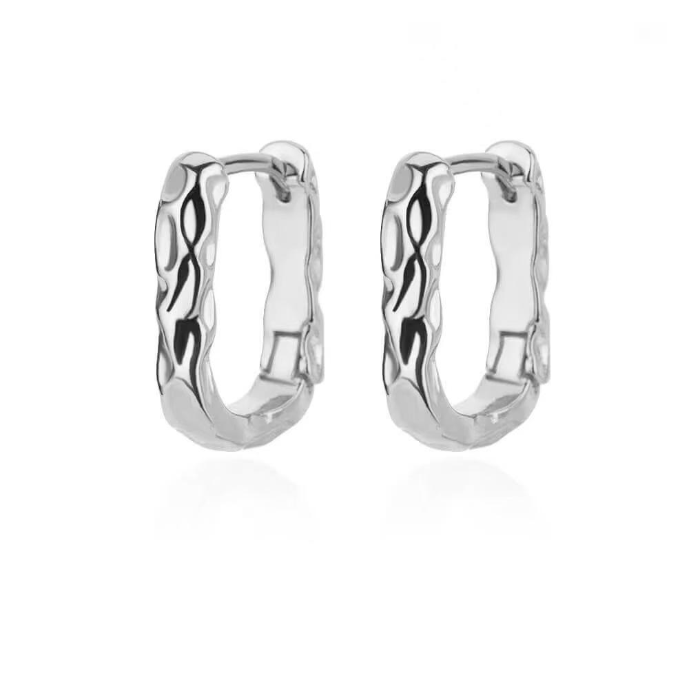Elegant Round Earrings, Luxurious Stainless Steel Hoop Earrings for Women and Girls, Vintage Wedding Engagement Aesthetic Jewelr