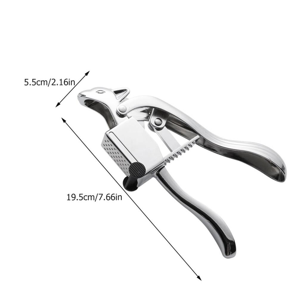 Garlic Mincer Squirrel Style Kitchen Utensil Silver 1PCS