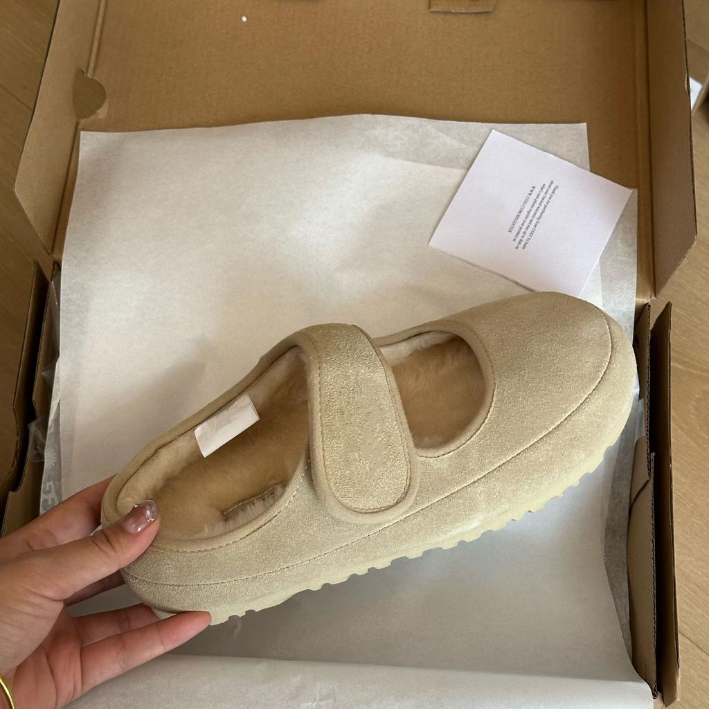 Wool Version~ Ugly Cute Mary Jane Shoes Women's Velcro Mao Mao Shoes 2025 New Winter Velvet and Cotton Shoes Thick Single Shoes